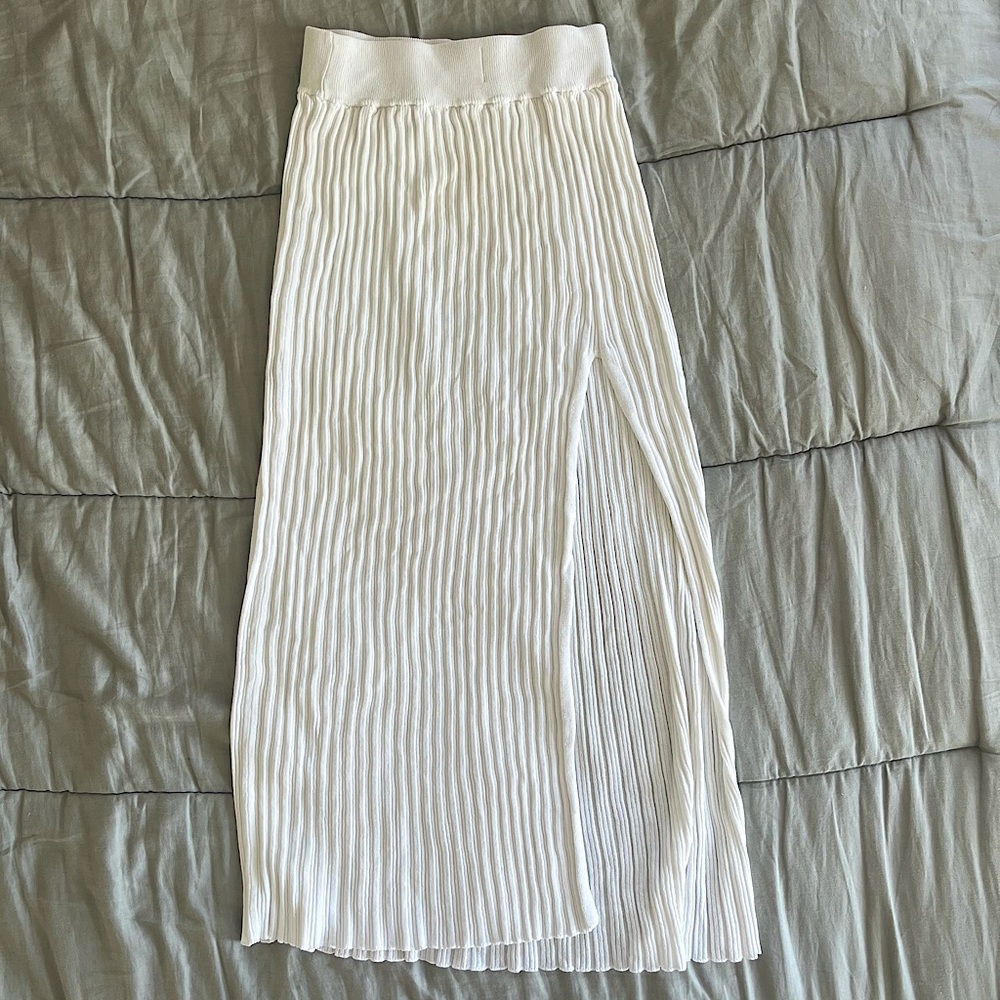 WILFRED WHITE SLIT SKIRT